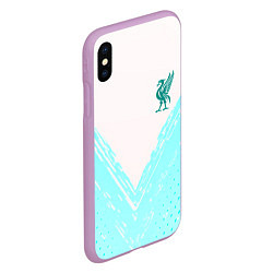 Чехол iPhone XS Max матовый Liverpool logo texture fc, цвет: 3D-сиреневый — фото 2