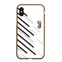 Чехол iPhone XS Max матовый Juventus sport geometry, цвет: 3D-коричневый