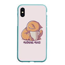 Чехол iPhone XS Max матовый Morning mood - cat, цвет: 3D-мятный