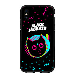Чехол iPhone XS Max матовый Black Sabbath - rock star cat, цвет: 3D-черный