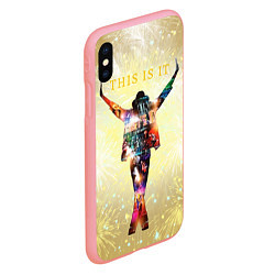 Чехол iPhone XS Max матовый Michael Jackson THIS IS IT - с салютами на золотом, цвет: 3D-баблгам — фото 2