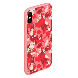 Чехол iPhone XS Max матовый Розовый кошачий комуфляж, цвет: 3D-баблгам — фото 2