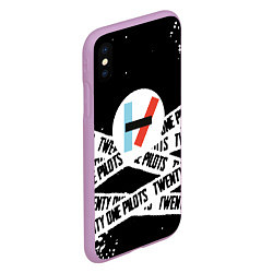 Чехол iPhone XS Max матовый Twenty one pilots stripes steel, цвет: 3D-сиреневый — фото 2