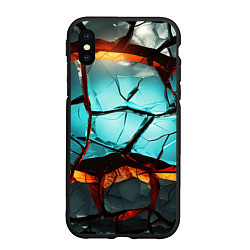 Чехол iPhone XS Max матовый Абстрактные камни разломленные, цвет: 3D-черный