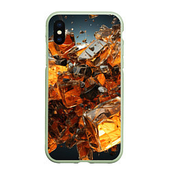 Чехол iPhone XS Max матовый Янтарный взрыв, цвет: 3D-салатовый