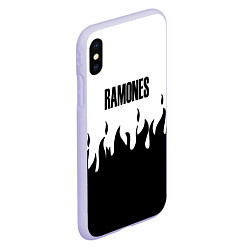Чехол iPhone XS Max матовый Ramones fire black rock, цвет: 3D-светло-сиреневый — фото 2