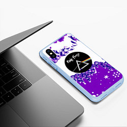 Чехол iPhone XS Max матовый Pink floyd violet splash, цвет: 3D-голубой — фото 2