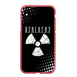 Чехол iPhone XS Max матовый Stalker: Shadow of Chernobyl радиоактивность, цвет: 3D-красный