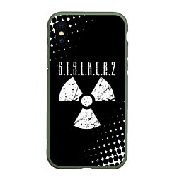 Чехол iPhone XS Max матовый Stalker: Shadow of Chernobyl радиоактивность, цвет: 3D-темно-зеленый