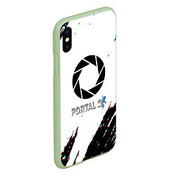 Чехол iPhone XS Max матовый Portal 2 краски валв, цвет: 3D-салатовый — фото 2