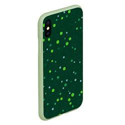 Чехол iPhone XS Max матовый Прикольный горошек зелёный, цвет: 3D-салатовый — фото 2