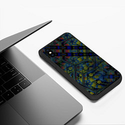 Чехол iPhone XS Max матовый Креативный геометрический узор, цвет: 3D-черный — фото 2