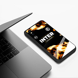 Чехол iPhone XS Max матовый Inter legendary sport fire, цвет: 3D-черный — фото 2