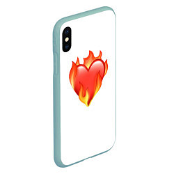 Чехол iPhone XS Max матовый Сердце в огне эмодзи, цвет: 3D-мятный — фото 2