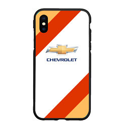 Чехол iPhone XS Max матовый Chevrolet line, цвет: 3D-черный