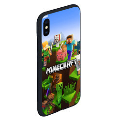 Чехол iPhone XS Max матовый Minecraft pixel world, цвет: 3D-черный — фото 2