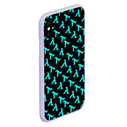 Чехол iPhone XS Max матовый Half life pattern freeman valve, цвет: 3D-светло-сиреневый — фото 2