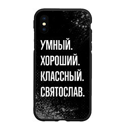 Чехол iPhone XS Max матовый Умный хороший классный: Святослав, цвет: 3D-черный