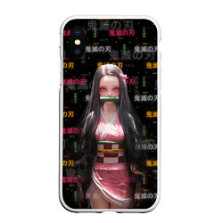 Чехол iPhone XS Max матовый Nezuko Kamado - Клинок, рассекающий демонов, цвет: 3D-белый