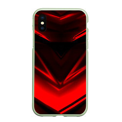 Чехол iPhone XS Max матовый Geometry stripes line, цвет: 3D-салатовый