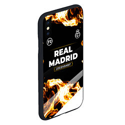 Чехол iPhone XS Max матовый Real Madrid legendary sport fire, цвет: 3D-черный — фото 2
