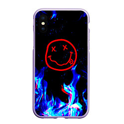 Чехол iPhone XS Max матовый Nirvana flame, цвет: 3D-светло-сиреневый