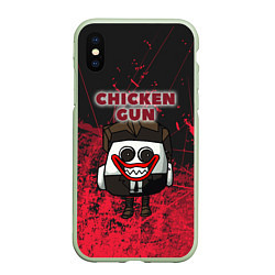 Чехол iPhone XS Max матовый Chicken gun clown, цвет: 3D-салатовый