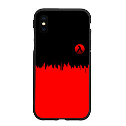 Чехол iPhone XS Max матовый Half life logo pattern steel, цвет: 3D-черный