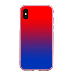 Чехол iPhone XS Max матовый Красный и синий градиент, цвет: 3D-розовый
