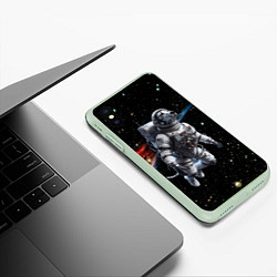 Чехол iPhone XS Max матовый The dalmatian brave cosmonaut - ai art, цвет: 3D-салатовый — фото 2