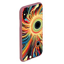 Чехол iPhone XS Max матовый Space abstraction - ai art, цвет: 3D-малиновый — фото 2