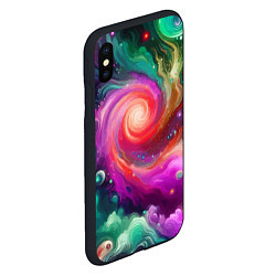 Чехол iPhone XS Max матовый Космическая неоновая фантазия - нейросеть, цвет: 3D-черный — фото 2