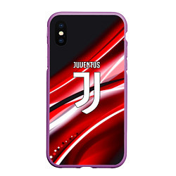 Чехол iPhone XS Max матовый Juventus geometry sport line, цвет: 3D-фиолетовый