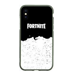 Чехол iPhone XS Max матовый Fortnite тёмная ночь, цвет: 3D-темно-зеленый