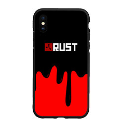 Чехол iPhone XS Max матовый RUST краски разводы пустошь, цвет: 3D-черный