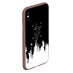 Чехол iPhone XS Max матовый Doom logo краски, цвет: 3D-коричневый — фото 2