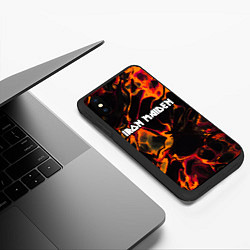 Чехол iPhone XS Max матовый Iron Maiden red lava, цвет: 3D-черный — фото 2