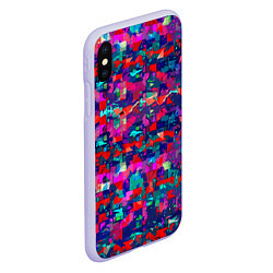 Чехол iPhone XS Max матовый Разноцветные осколки стекла, цвет: 3D-светло-сиреневый — фото 2