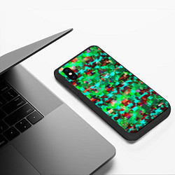 Чехол iPhone XS Max матовый Разноцветные осколки стекла, цвет: 3D-черный — фото 2