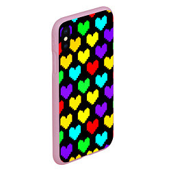Чехол iPhone XS Max матовый Undertale heart pattern, цвет: 3D-розовый — фото 2