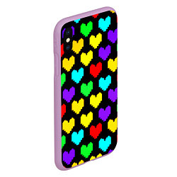 Чехол iPhone XS Max матовый Undertale heart pattern, цвет: 3D-сиреневый — фото 2