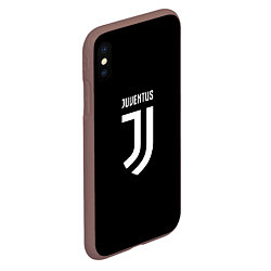 Чехол iPhone XS Max матовый Juventus sport fc белое лого, цвет: 3D-коричневый — фото 2