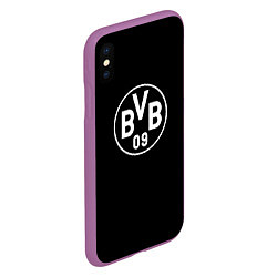 Чехол iPhone XS Max матовый Borussia sport fc белое лого, цвет: 3D-фиолетовый — фото 2