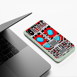Чехол iPhone XS Max матовый Броня оптимуса прайма трансформеры, цвет: 3D-салатовый — фото 2