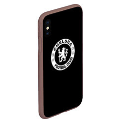 Чехол iPhone XS Max матовый Chelsea fc белое лого, цвет: 3D-коричневый — фото 2