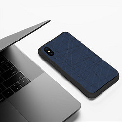 Чехол iPhone XS Max матовый Абстракция порезы стальной синий, цвет: 3D-черный — фото 2