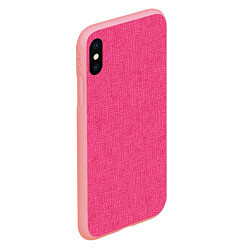 Чехол iPhone XS Max матовый Текстура однотонный розовый Барби, цвет: 3D-баблгам — фото 2