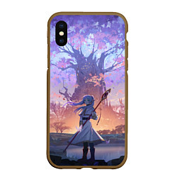 Чехол iPhone XS Max матовый Sousou no Frieren Фрирен tree, цвет: 3D-коричневый