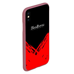 Чехол iPhone XS Max матовый Bloodborne souls краски, цвет: 3D-малиновый — фото 2