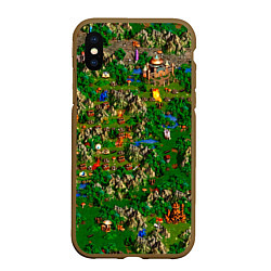 Чехол iPhone XS Max матовый Карта из Героев 3, цвет: 3D-коричневый